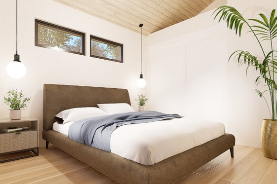 Interior - Master Bedroom for Modern House Plan #1105-10 - 1 bed, 1 bath