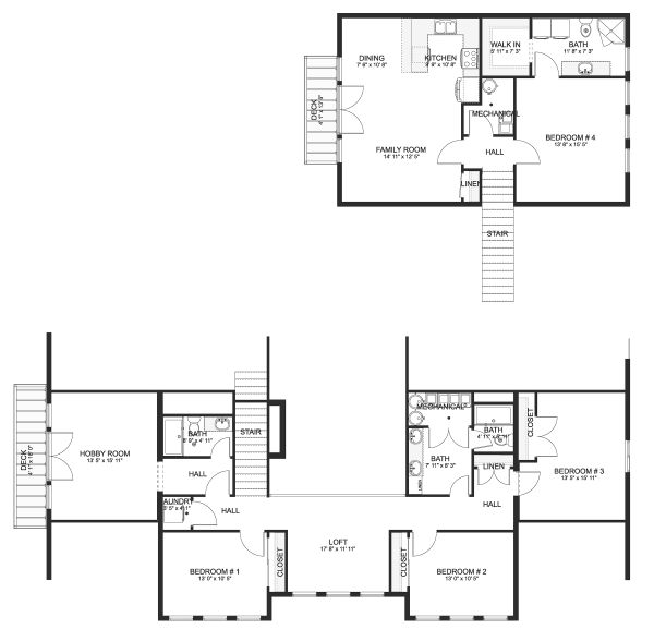 Farmhouse Floor Plan - Upper Floor Plan #1060-48