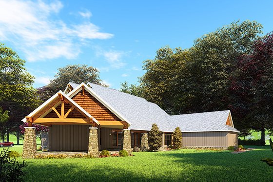 Exterior - Front Elevation 3 for Craftsman House Plan #923-162 - 3 bed, 2 bath