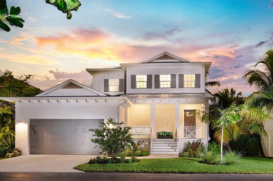 Exterior - Front Elevation 3 for Beach House Plan #938-108 - 3 bed, 2.5 bath