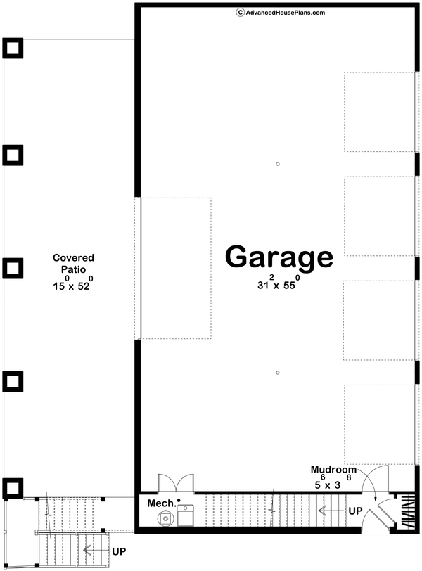 Architectural House Design - Floor Plan - Main Floor for Barndominium House Plan #455-818 - 3 bed, 2.5 bath