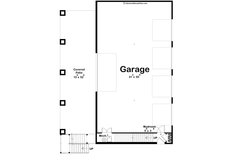 Architectural House Design - Floor Plan - Main Floor for Barndominium House Plan #455-818 - 3 bed, 2.5 bath