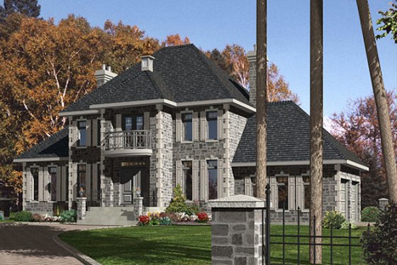 Exterior - Front Elevation for European House Plan #138-339 - 4 bed, 2.5 bath