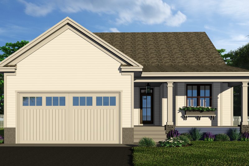 House Blueprint - Exterior - Rear Elevation 1 for Farmhouse House Plan #51-1259 - 3 bed, 3.5 bath