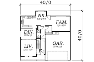 Floor Plan - Main Floor for Mediterranean House Plan #130-115 - 3 bed, 2.5 bath