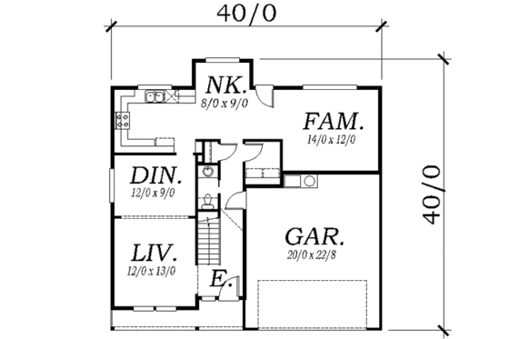 Floor Plan - Main Floor for Mediterranean House Plan #130-115 - 3 bed, 2.5 bath