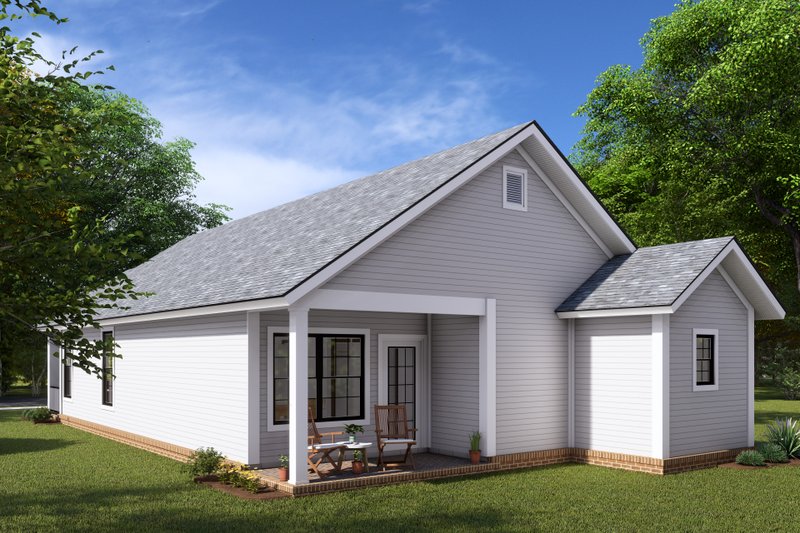 House Plan Design - Exterior - Rear Elevation for Cottage House Plan #513-5 - 3 bed, 2 bath