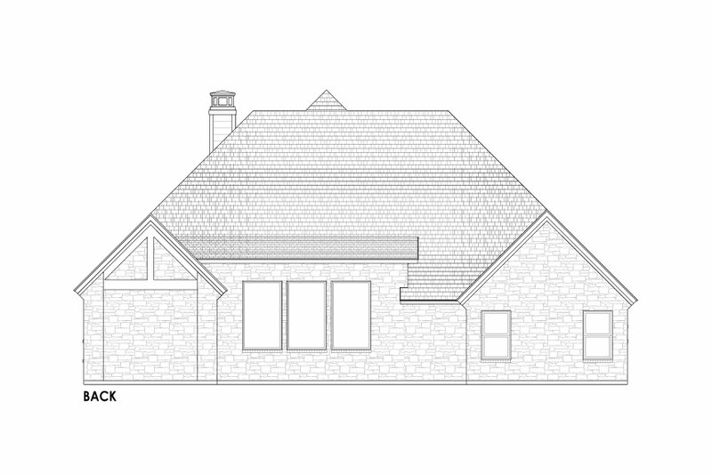 Home Plan - Exterior - Rear Elevation 1 for Tudor House Plan #1096-91 - 4 bed, 2.5 bath