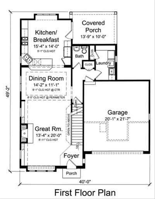 Home Plan - Colonial Floor Plan - Main Floor Plan #46-482