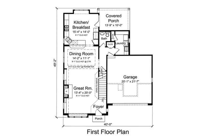 Dream House Plan - Floor Plan - Main Floor for Colonial House Plan #46-482 - 4 bed, 2.5 bath