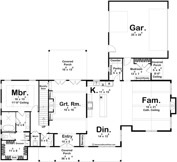 Dream House Plan - Farmhouse Floor Plan - Main Floor Plan #455-680
