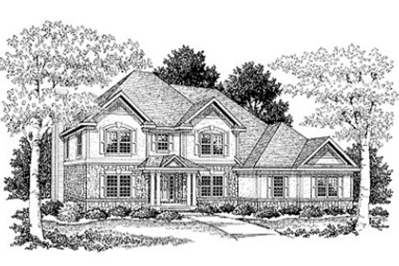 Exterior - Front Elevation House Plan #70-462 - 4 bed, 2.5 bath