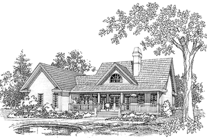Exterior - Rear Elevation for Country House Plan #929-222 - 3 bed, 2 bath