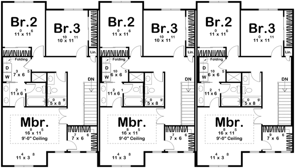 House Plan Design - Floor Plan - Upper Floor for Modern House Plan #455-824 - 3 bed, 3 bath