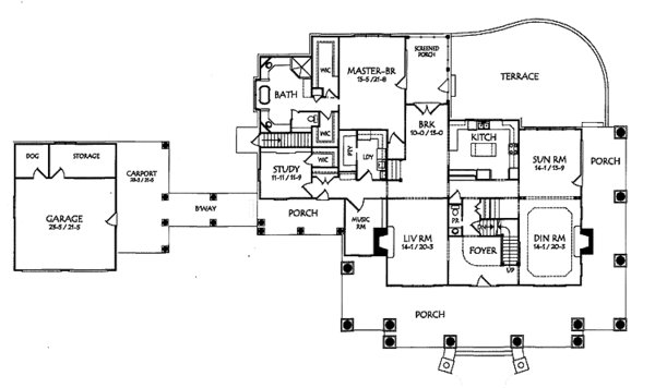 Home Plan - Classical Floor Plan - Main Floor Plan #71-146