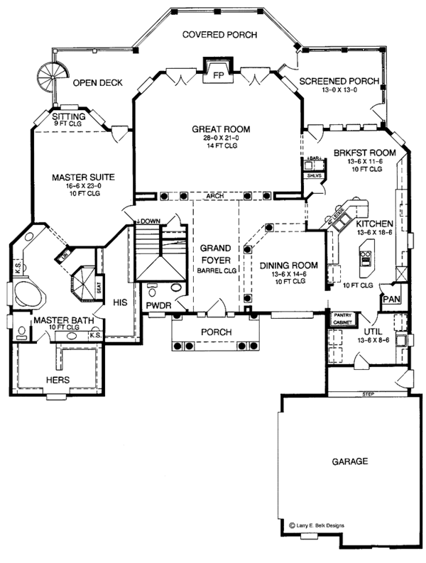 Architectural House Design - Adobe / Southwestern Floor Plan - Main Floor Plan #952-145