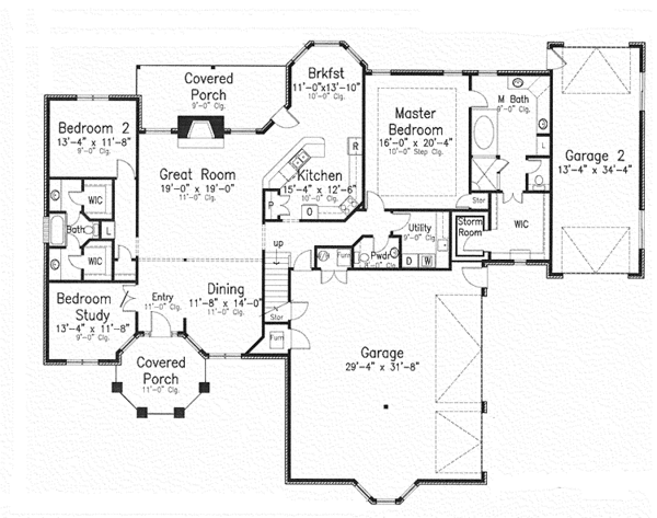 Architectural House Design - Traditional Floor Plan - Main Floor Plan #52-254