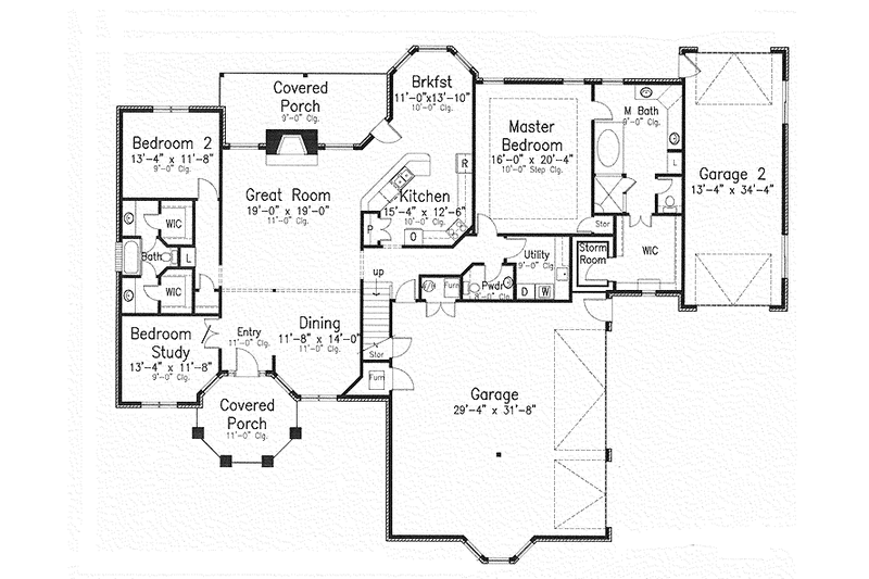 Dream House Plan - Floor Plan - Main Floor for Traditional House Plan #52-254 - 4 bed, 3.5 bath