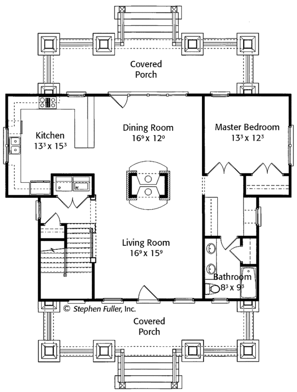 House Plan Design - Craftsman Floor Plan - Main Floor Plan #429-425