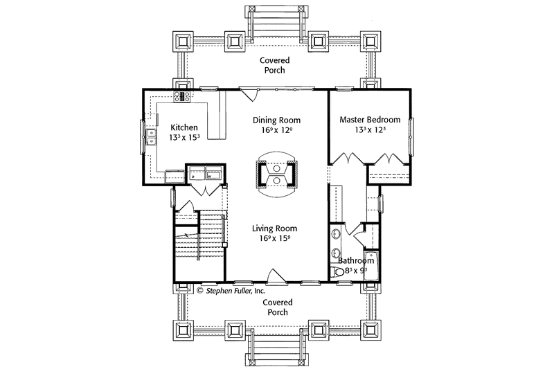 Home Plan - Floor Plan - Main Floor for Craftsman House Plan #429-425 - 3 bed, 3 bath