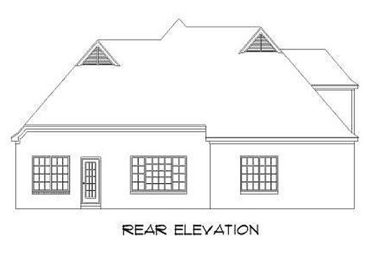Exterior - Rear Elevation for European House Plan #424-87 - 4 bed, 3 bath