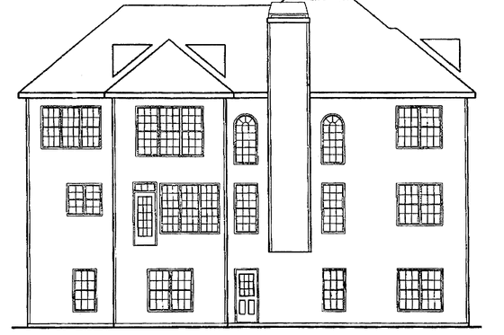 Exterior - Rear Elevation for Classical House Plan #927-645 - 5 bed, 4.5 bath