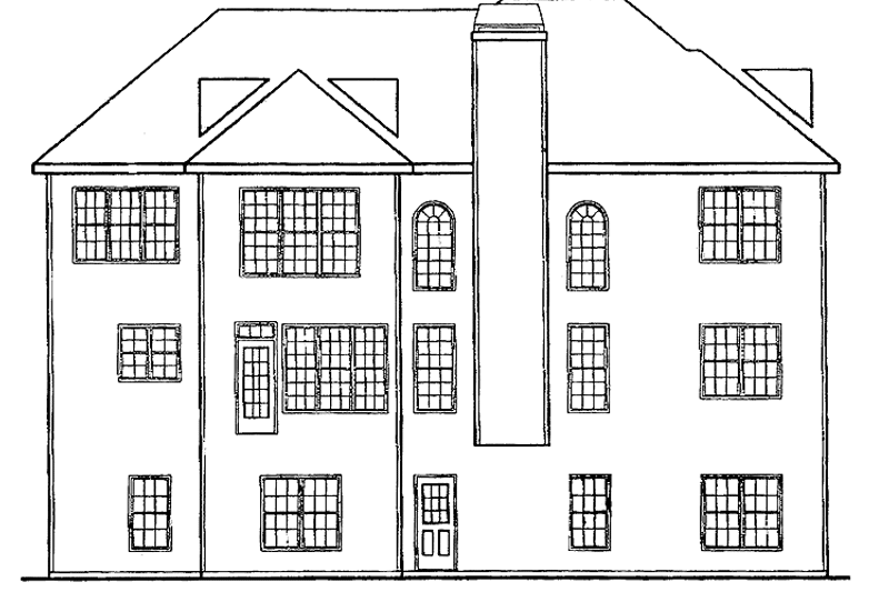 Architectural House Design - Exterior - Rear Elevation for Classical House Plan #927-645 - 5 bed, 4.5 bath