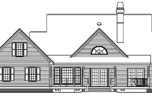 Exterior - Rear Elevation for Country House Plan #929-174 - 3 bed, 2.5 bath