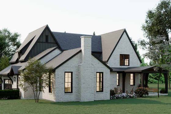 Exterior - Rear Elevation for Tudor House Plan #1079-6 - 4 bed, 3.5 bath
