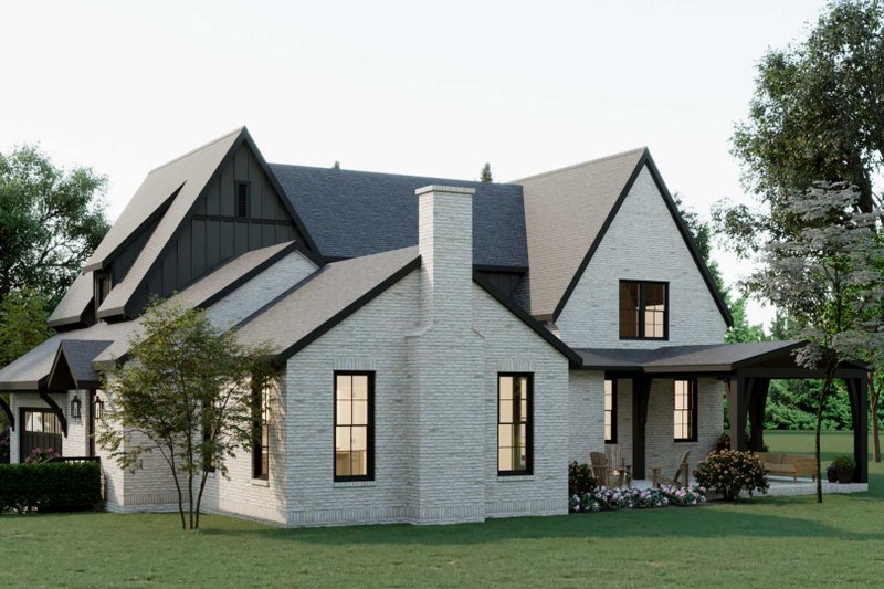 House Plan Design - Exterior - Rear Elevation for Tudor House Plan #1079-6 - 4 bed, 3.5 bath