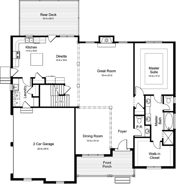 House Plan Design - Country Floor Plan - Main Floor Plan #994-26