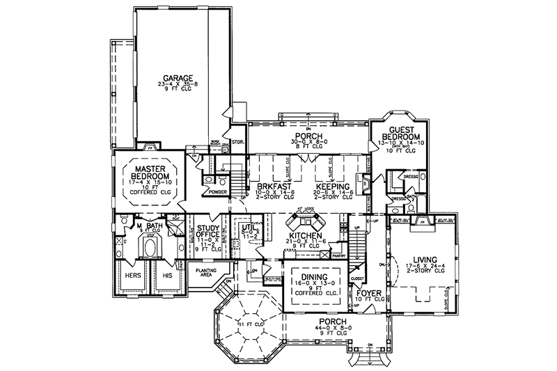 Dream House Plan - Floor Plan - Main Floor for Country House Plan #952-250 - 4 bed, 3.5 bath