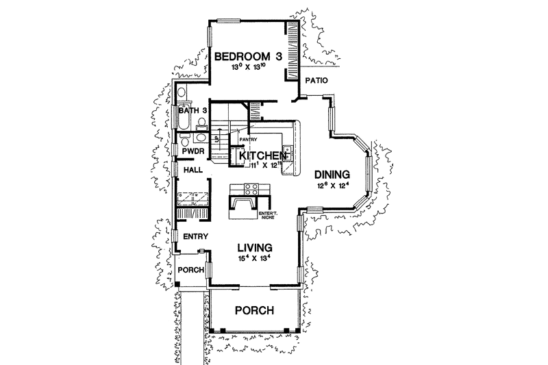 Home Plan - Floor Plan - Main Floor for Classical House Plan #472-272 - 3 bed, 3.5 bath