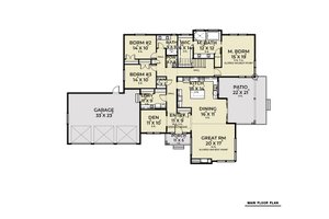 Floor Plan - Main Floor for Contemporary House Plan #1070-115 - 3 bed, 2.5 bath