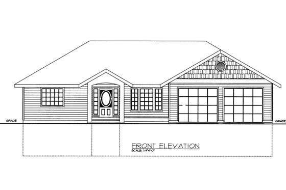 Exterior - Front Elevation 3 House Plan #117-532 - 4 bed, 3.5 bath