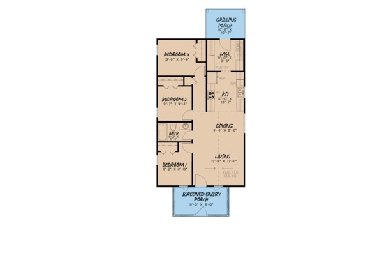 Floor Plan - Main Floor for Country House Plan #923-99 - 3 bed, 1 bath
