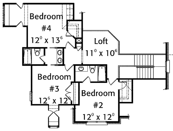 Home Plan - Colonial Floor Plan - Upper Floor Plan #429-375