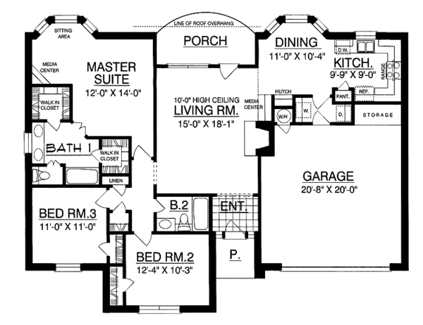 Home Plan - Traditional Floor Plan - Main Floor Plan #40-496