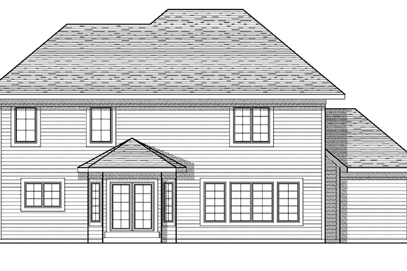 Architectural House Design - Exterior - Rear Elevation for European House Plan #70-1401 - 4 bed, 2.5 bath