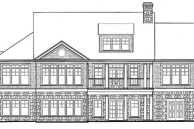 Architectural House Design - Exterior - Rear Elevation for Country House Plan #429-201 - 3 bed, 2.5 bath