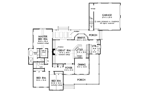 Floor Plan - Main Floor for Country House Plan #929-790 - 3 bed, 2 bath
