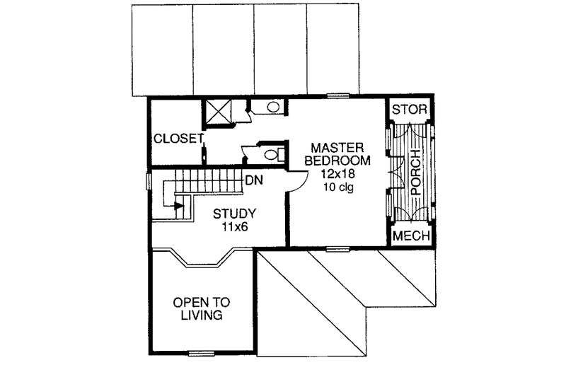 Dream House Plan - Floor Plan - Upper Floor for Country House Plan #960-5 - 3 bed, 2 bath