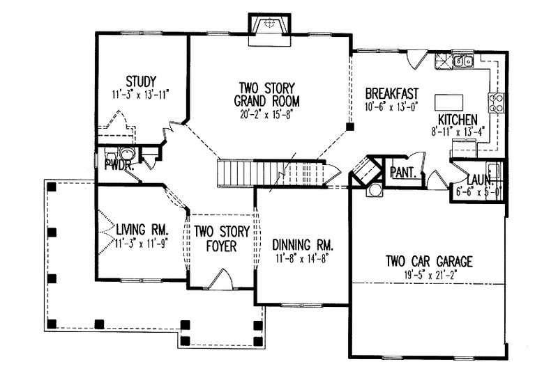 Home Plan - Floor Plan - Main Floor for Country House Plan #54-180 - 4 bed, 2.5 bath