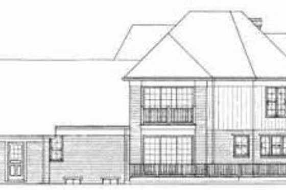 Exterior - Rear Elevation for Traditional House Plan #72-312 - 3 bed, 3 bath