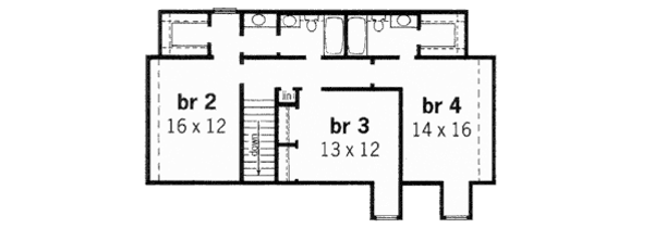 European Floor Plan - Upper Floor Plan #16-214