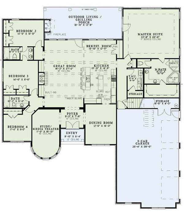 European Floor Plan - Main Floor Plan #17-3386