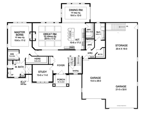 House Design - Traditional Floor Plan - Main Floor Plan #1010-97
