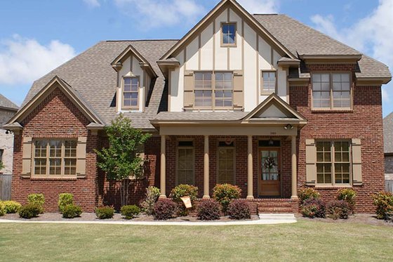 Exterior - Front Elevation 4 for Tudor House Plan #927-313 - 4 bed, 2.5 bath
