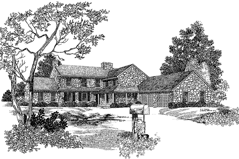 House Blueprint - Country Exterior - Front Elevation Plan #72-645