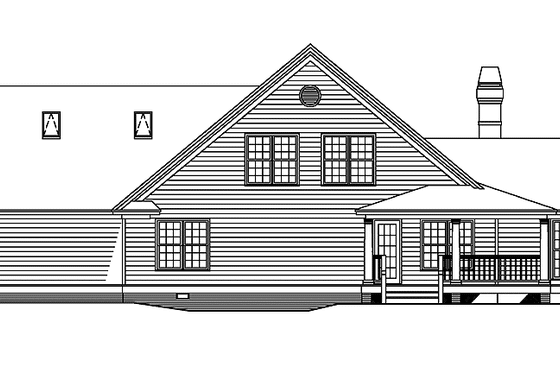 Exterior - Rear Elevation for Bungalow House Plan #929-248 - 3 bed, 2.5 bath